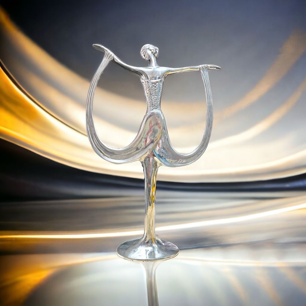 Art Deco Dancer by Ann Kary Vintage Pewter Sculpture 21” Tall - Picture 3 of 5
